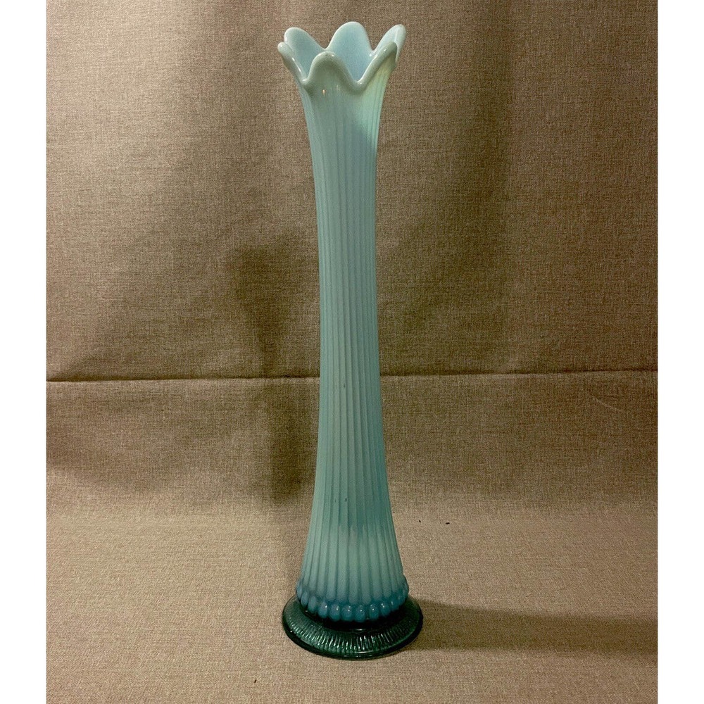 100+ yrs old Antique Opalescent tiny tears swung vase